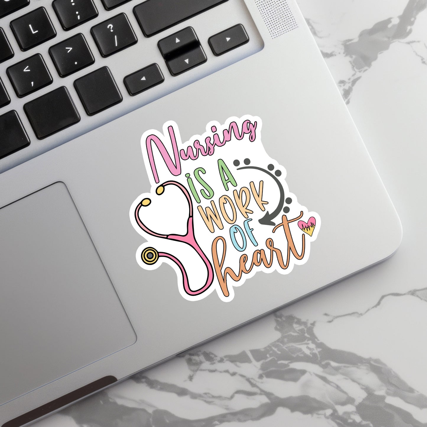 Nursing is a Work of Heart Sticker - Nurse Sticker - RN Sticker - Nurse Gift - Decorative Sticker - Sticker