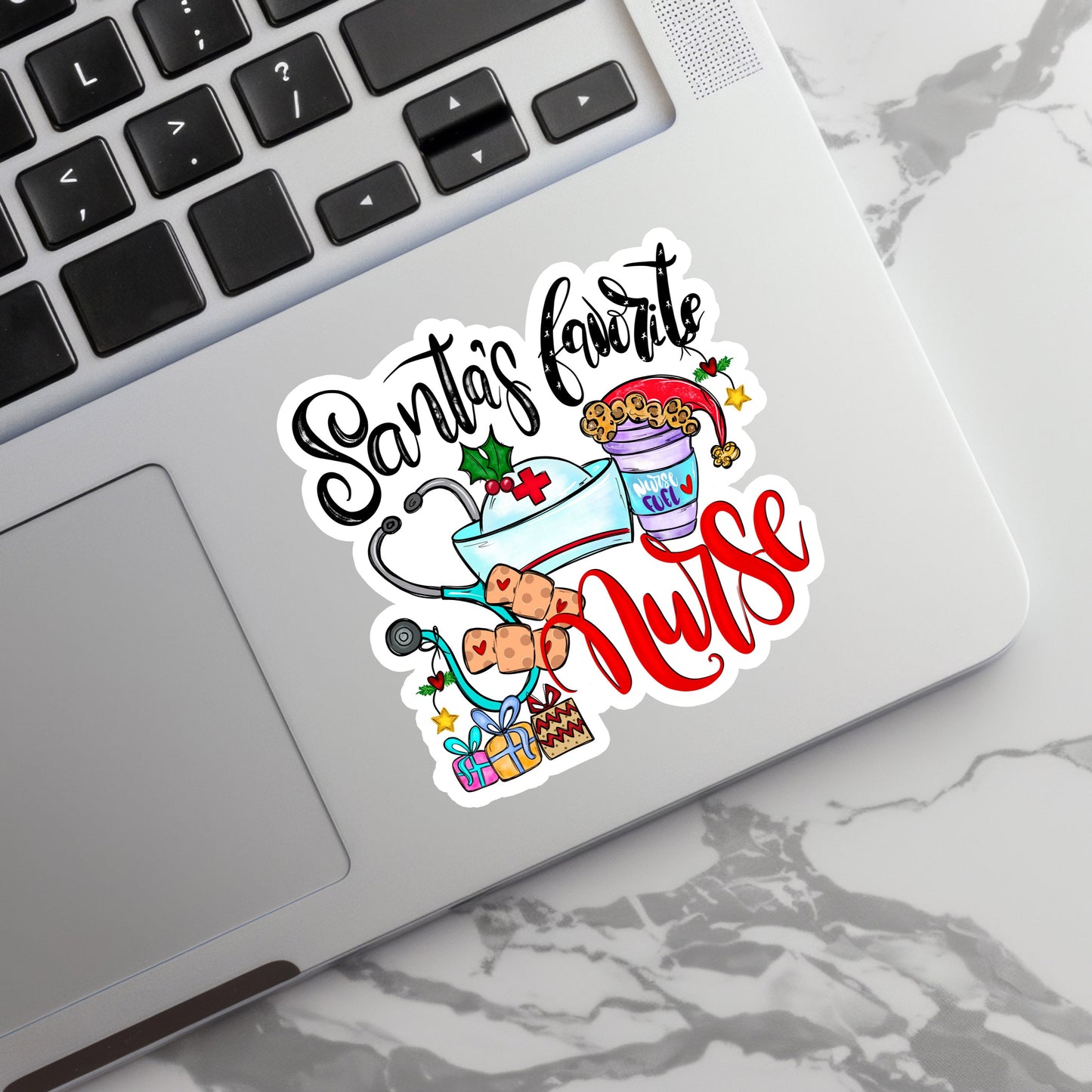 Santa's Favorite Nurse Sticker - RN Sticker - Nurse Gift - Decorative Sticker - Sticker