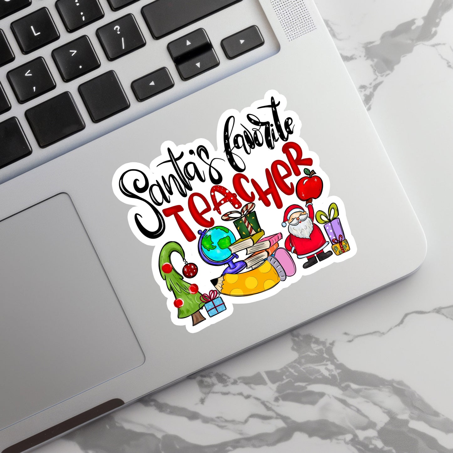 Santa's Favorite Teacher Sticker - Teacher Sticker - Teacher Gift - Decorative Sticker - Sticker