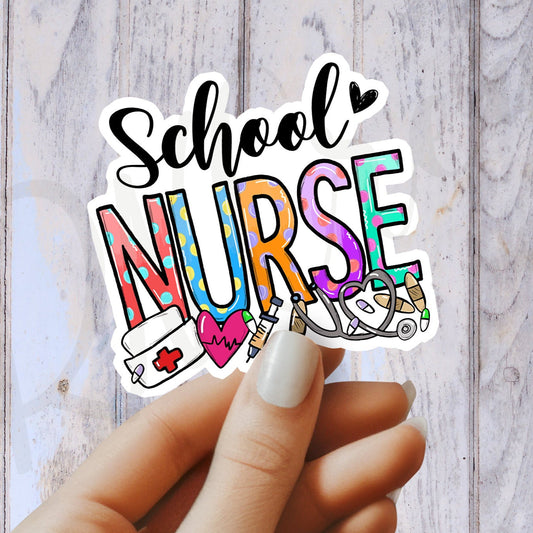 School Nurse Sticker - School RN Sticker - Nurse Gift - Decorative Sticker - Sticker