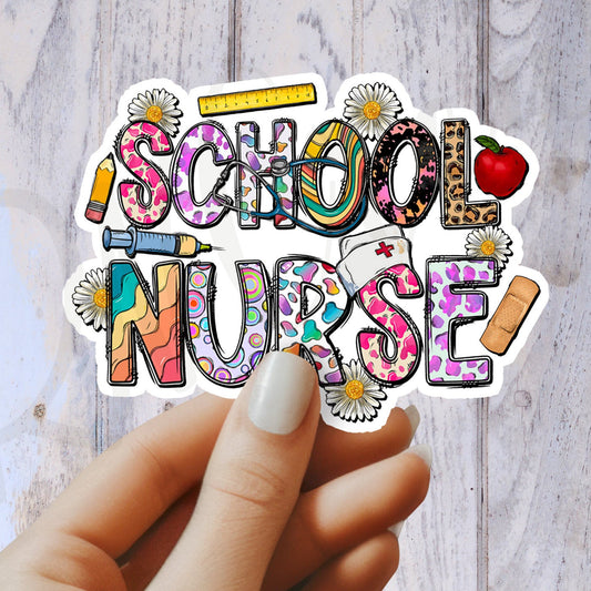 School Nurse Sticker - School RN Sticker - Nurse Gift - Decorative Sticker - Sticker