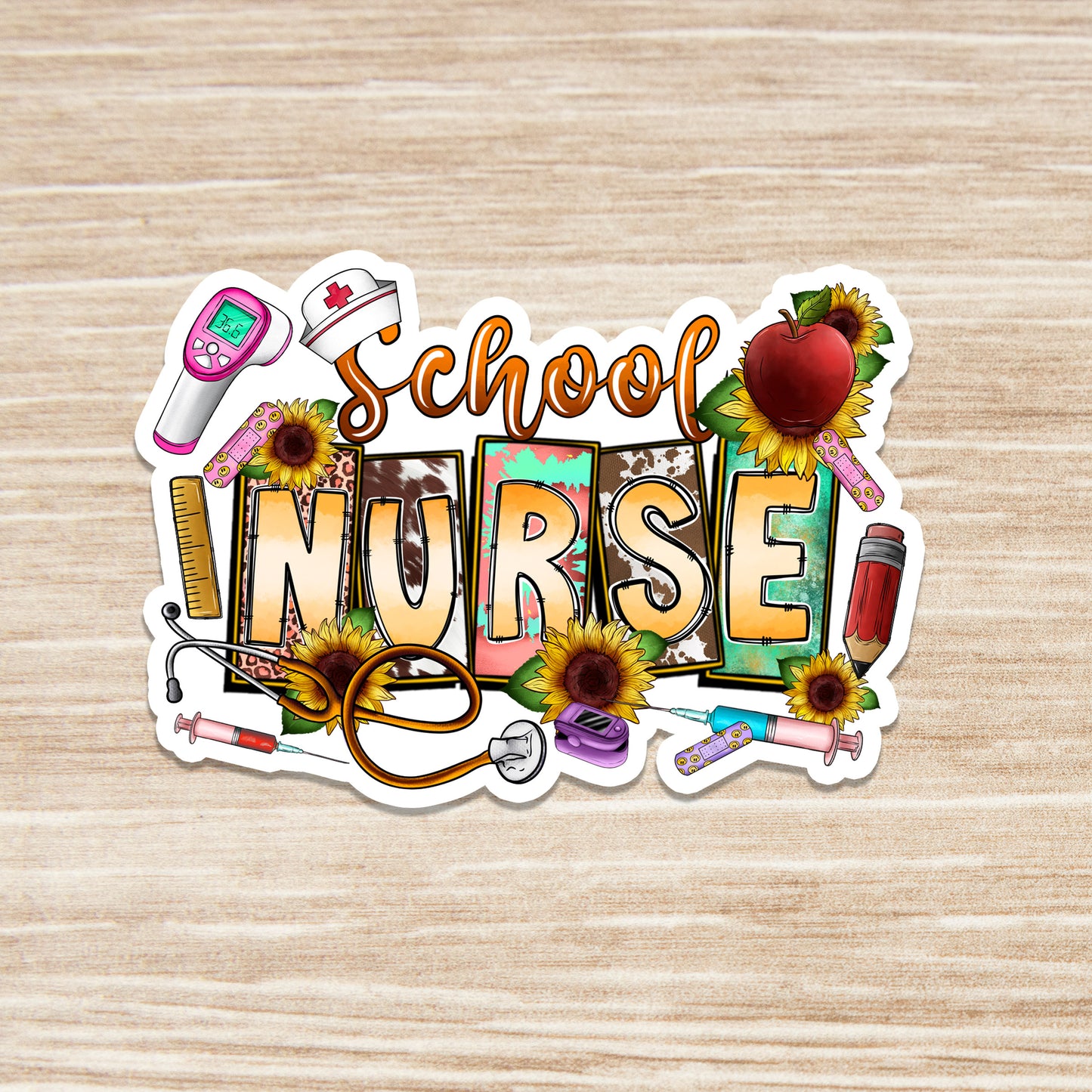 School Nurse Sticker - School RN Sticker - Nurse Gift - Decorative Sticker - Sticker