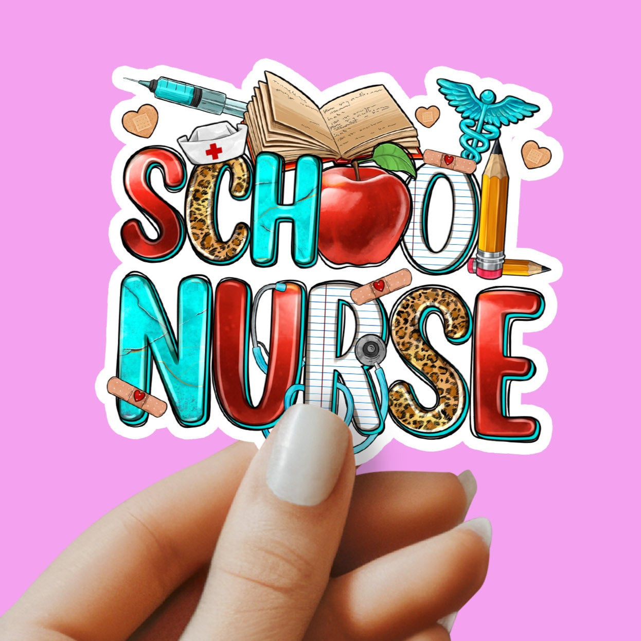 School Nurse Sticker - School RN Sticker - Nurse Gift - Decorative Sticker - Sticker