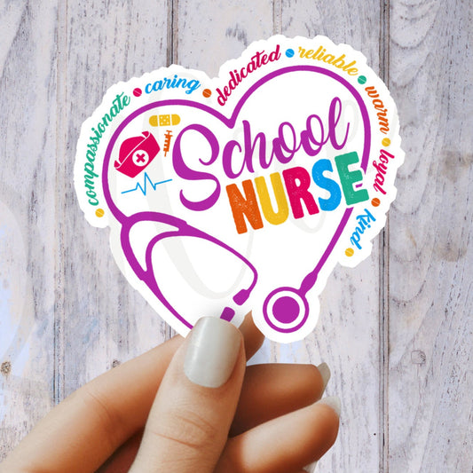 School Nurse Sticker - School RN Sticker - Nurse Gift - Decorative Sticker - Sticker