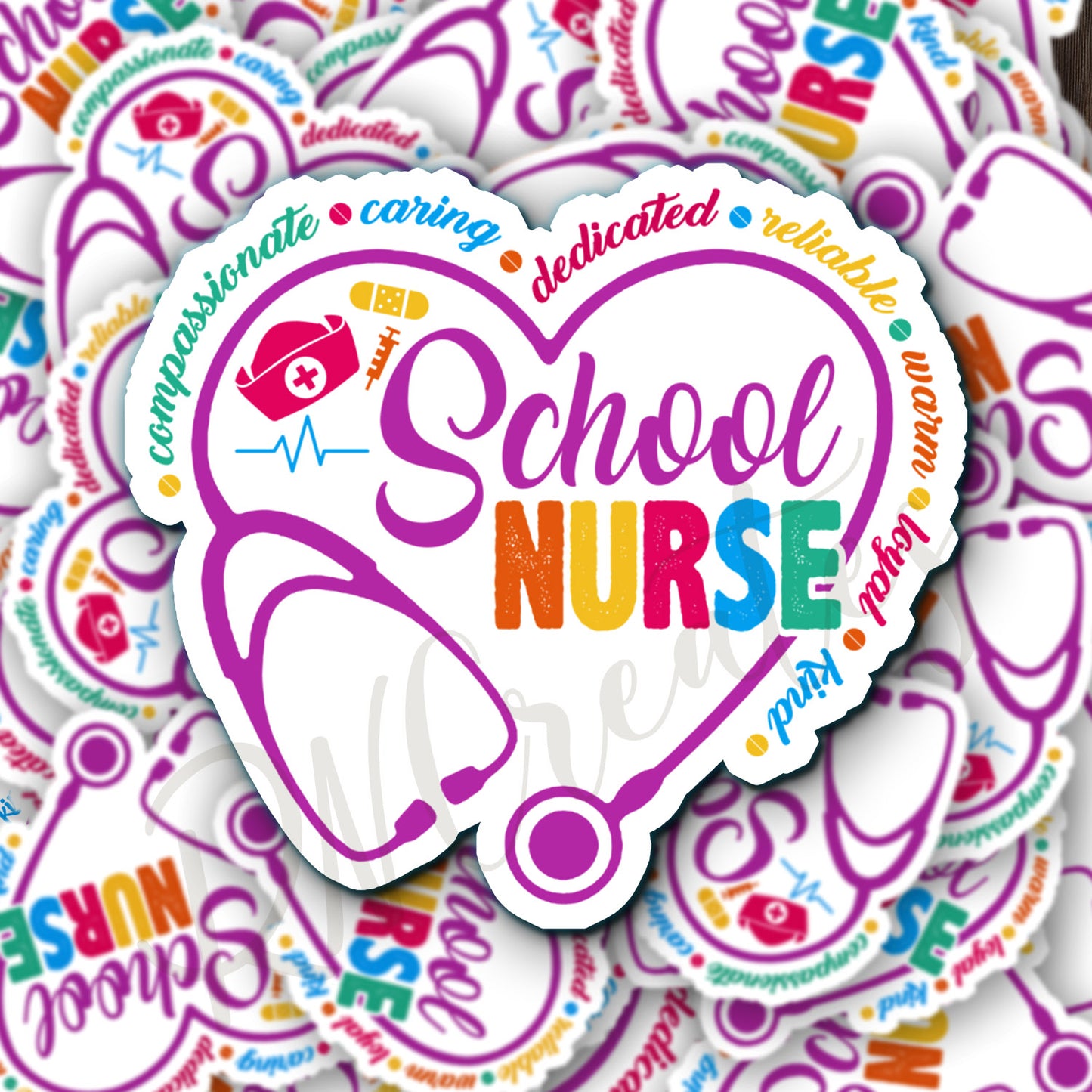 School Nurse Sticker - School RN Sticker - Nurse Gift - Decorative Sticker - Sticker