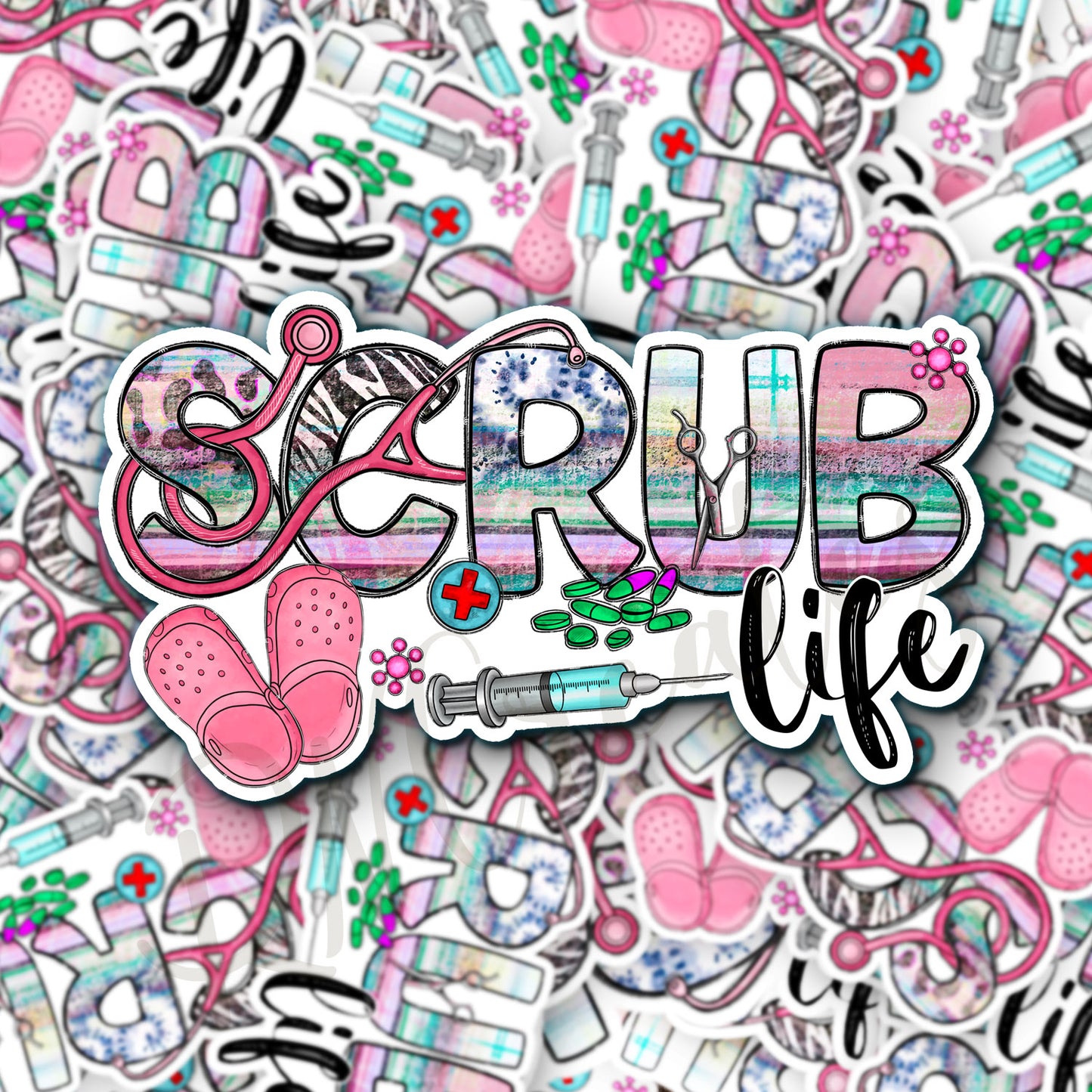 Scrub Life Sticker - Nurse Sticker -  RN Sticker - Nurse Gift - Decorative Sticker - Sticker