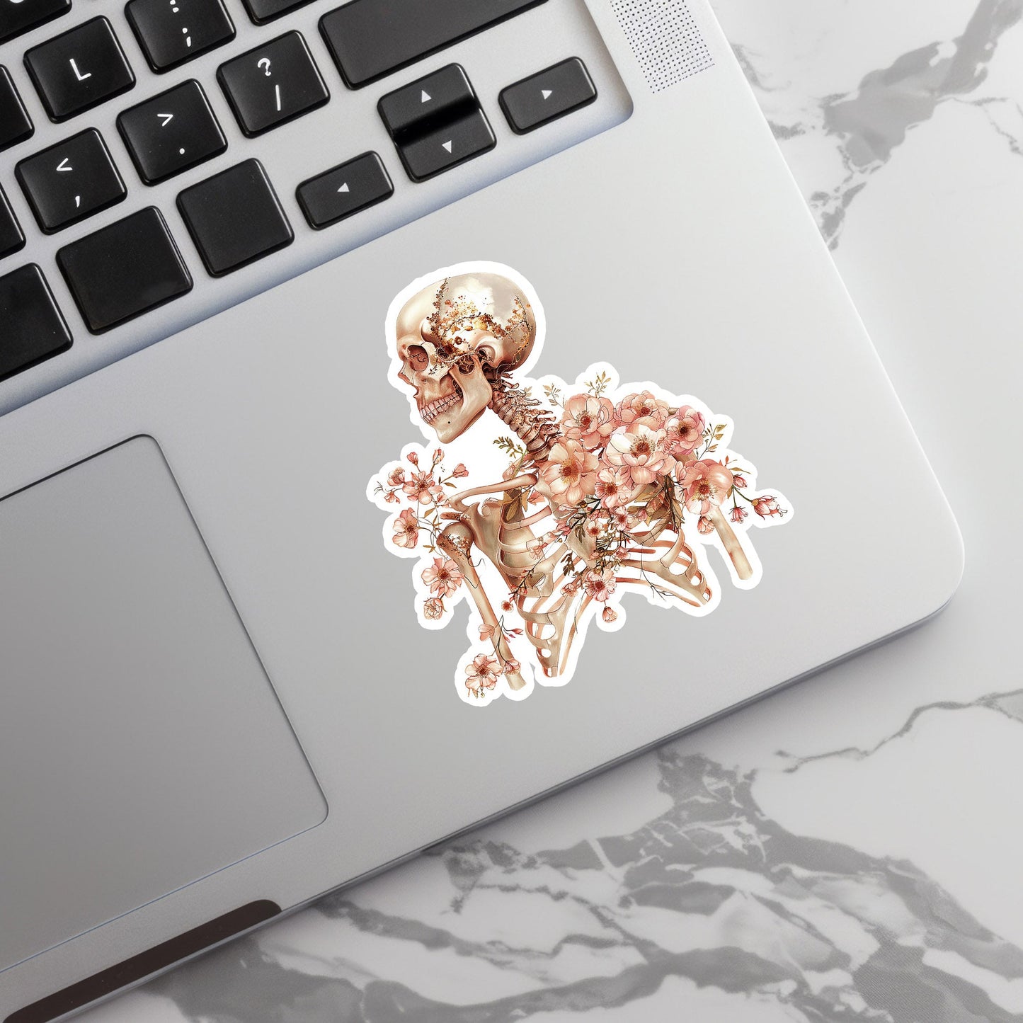 Skeleton Sticker - Skeleton with Flower Sticker - Anatomy Sticker -  Medical Sticker - Medical Gift - Decorative Sticker - Sticker