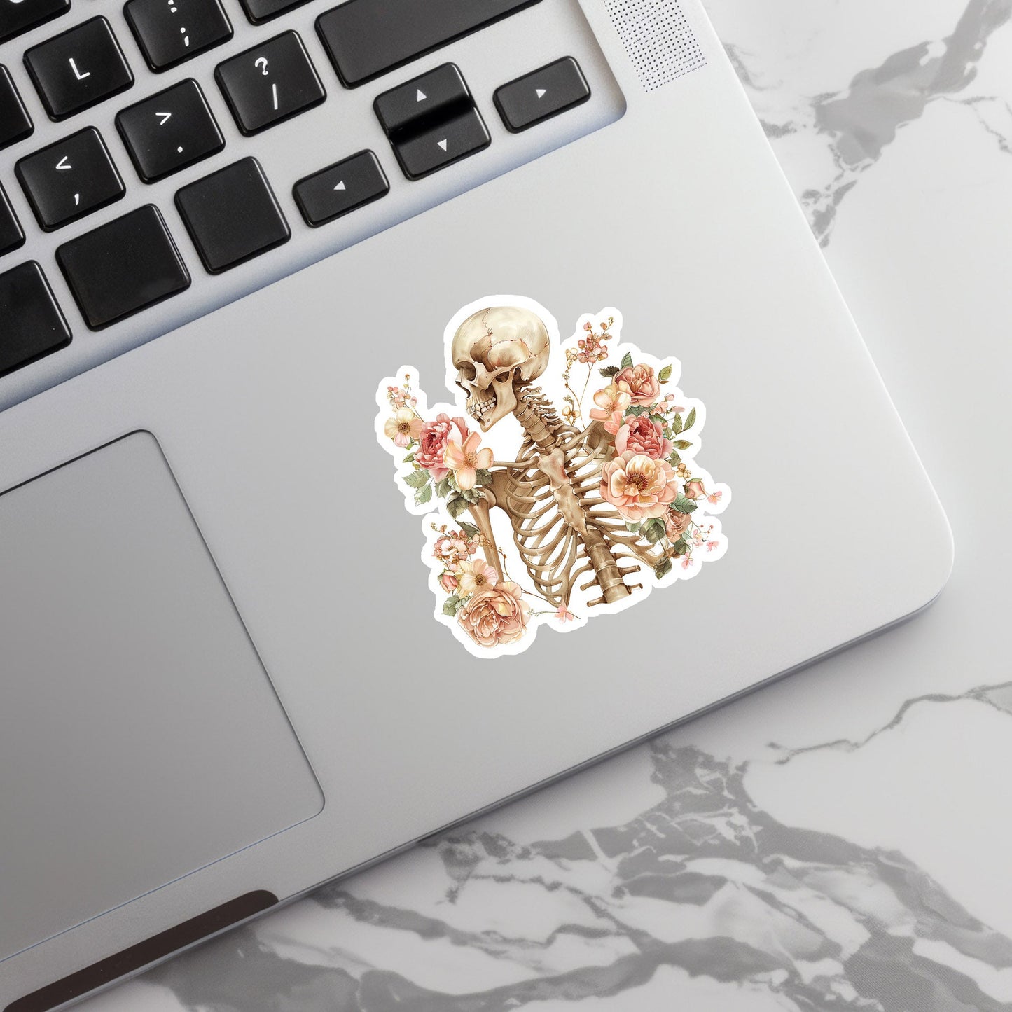 Skeleton Sticker - Skeleton with Flower Sticker - Anatomy Sticker -  Medical Sticker - Medical Gift - Decorative Sticker - Sticker