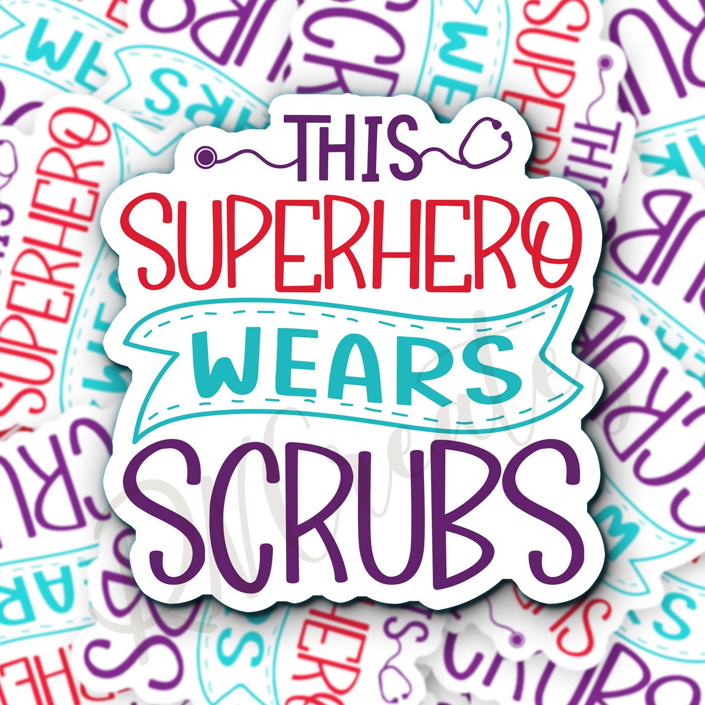 This Superhero Wears Scrubs Sticker - Nurse Sticker -  RN Sticker - Nurse Gift - Decorative Sticker - Sticker