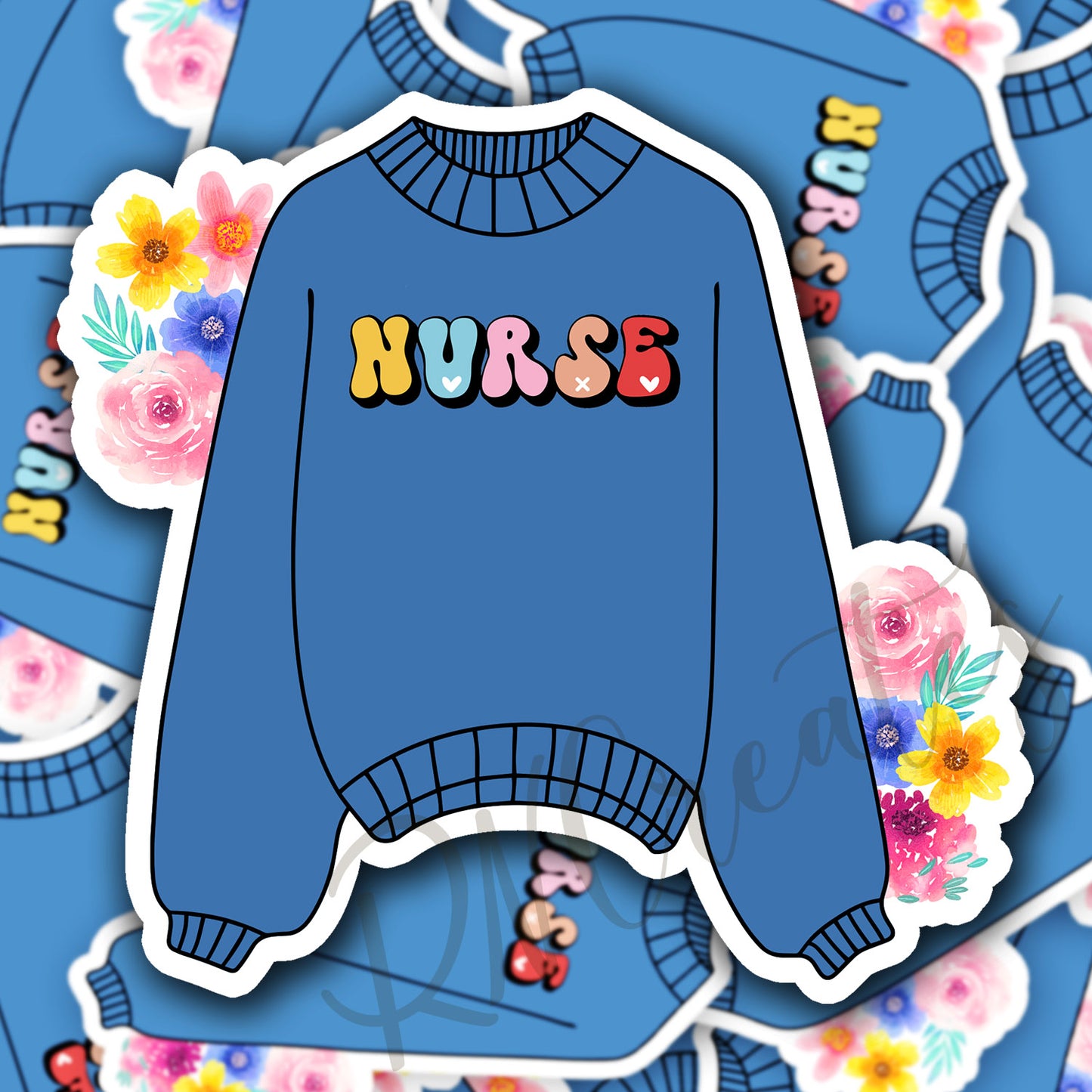 Nurse on Sweater Sticker - Nurse Sticker - RN Sticker - Nurse Gift - Decorative Sticker - Sticker