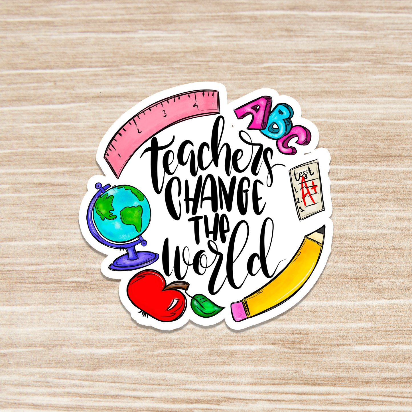 Teachers Change the World Sticker - Teacher Sticker - Teacher Gift - Decorative Sticker - Sticker