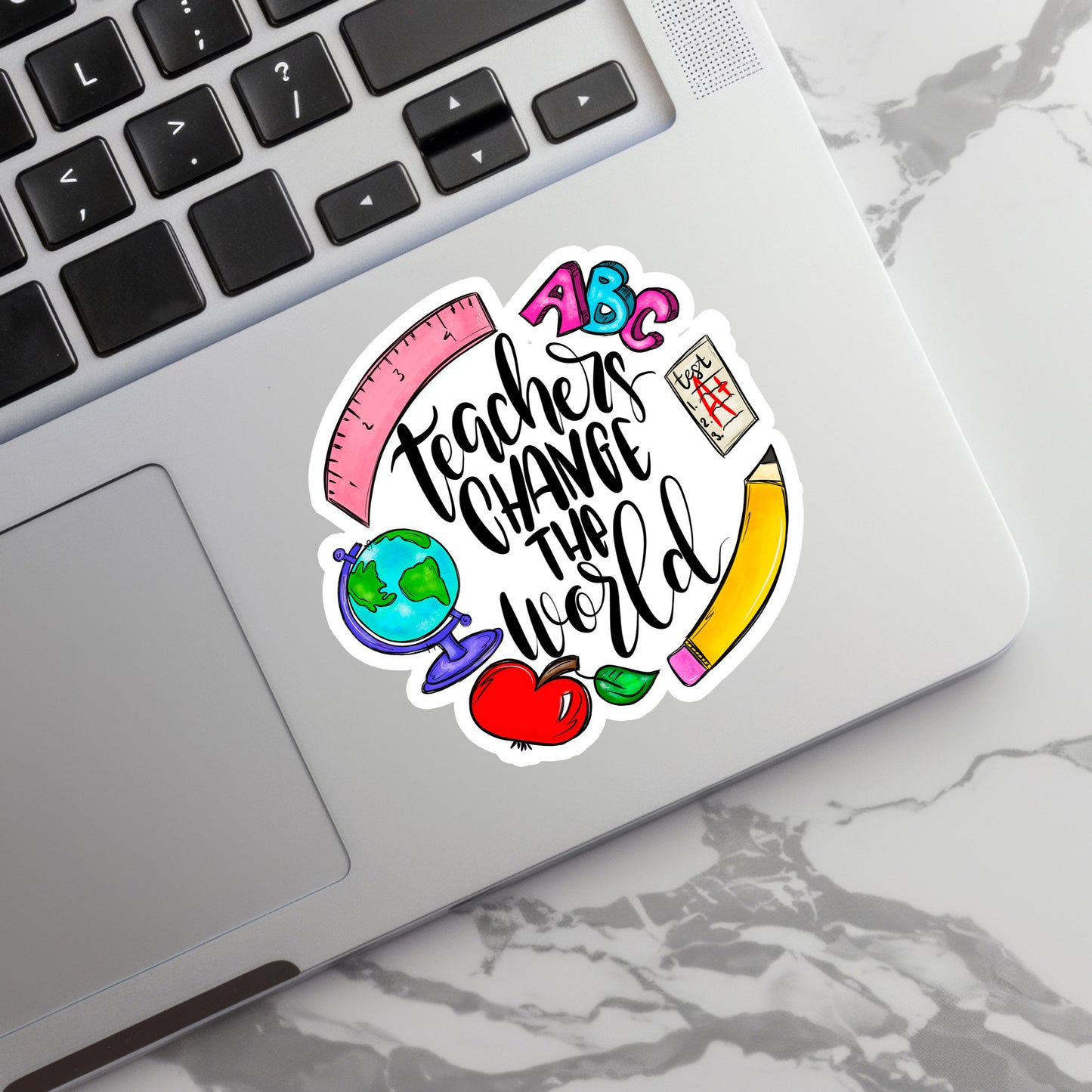 Teachers Change the World Sticker - Teacher Sticker - Teacher Gift - Decorative Sticker - Sticker