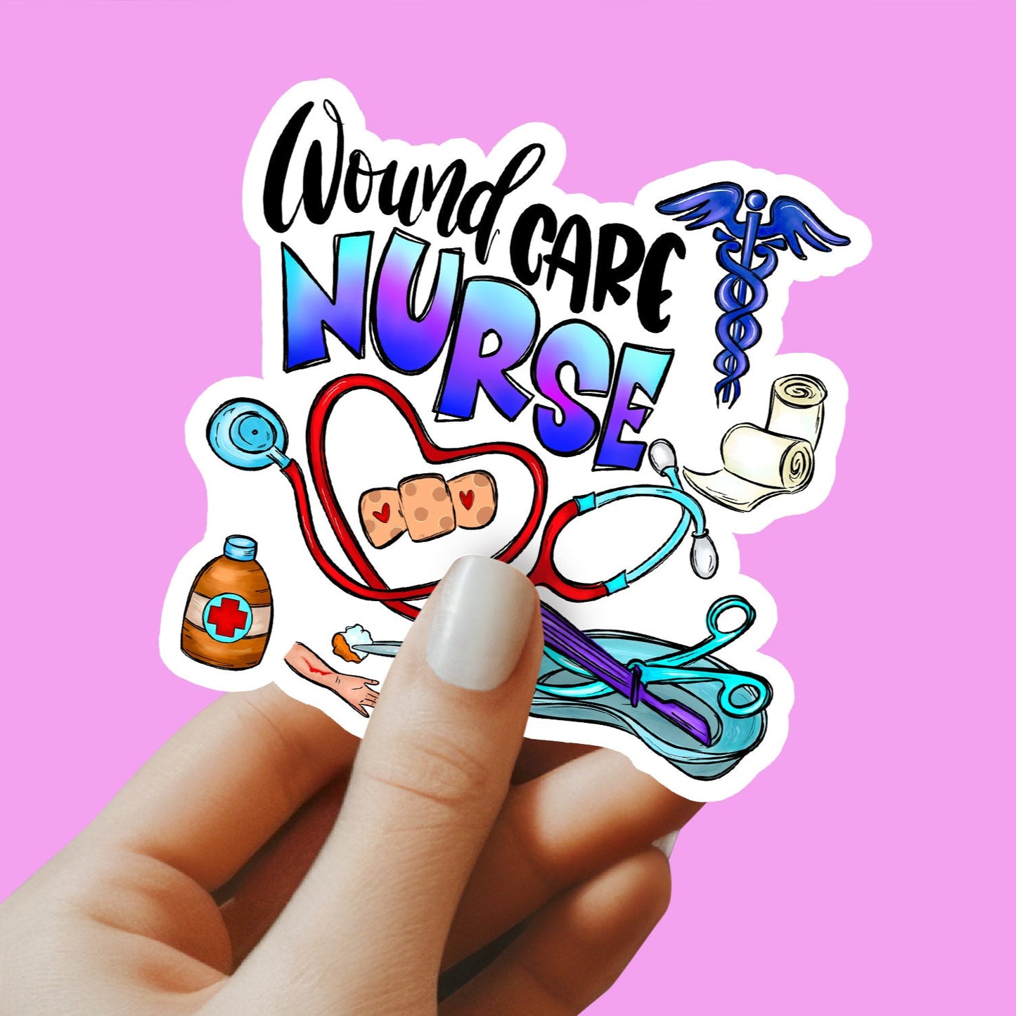 Wound Care Nurse Sticker - Wound Care RN - Nurse Sticker - RN Sticker - Nurse Gift - Sticker